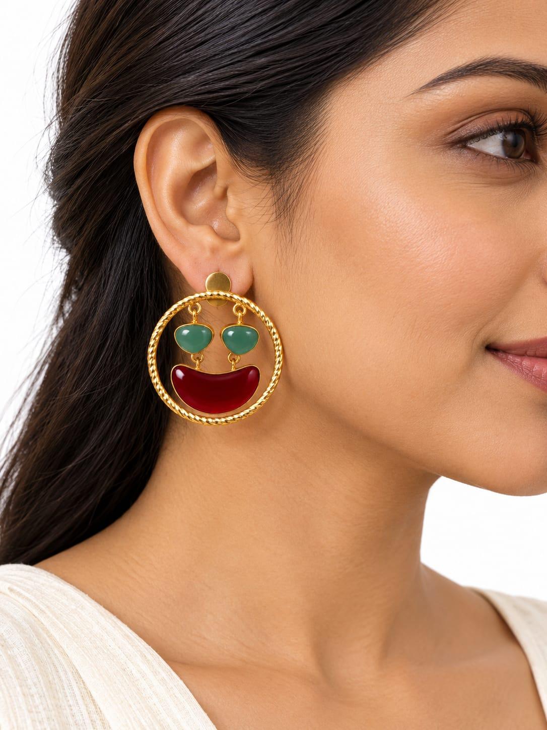 Smiley Face Drop Earrings