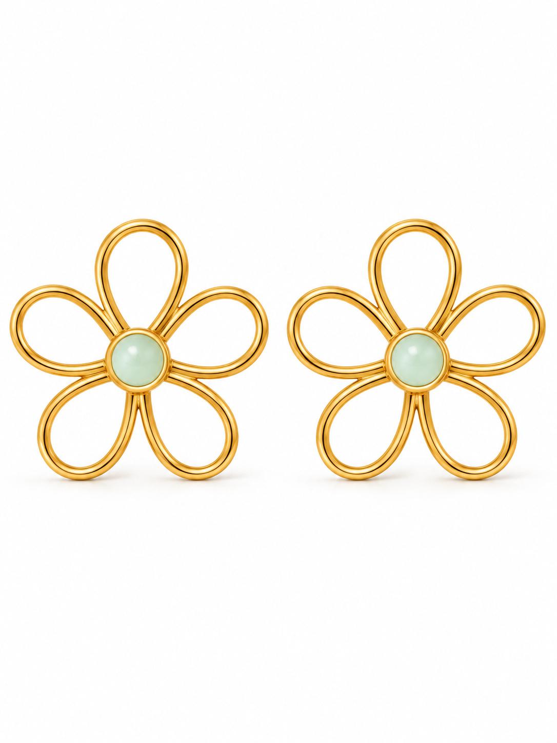 Open Flower Stud Earrings