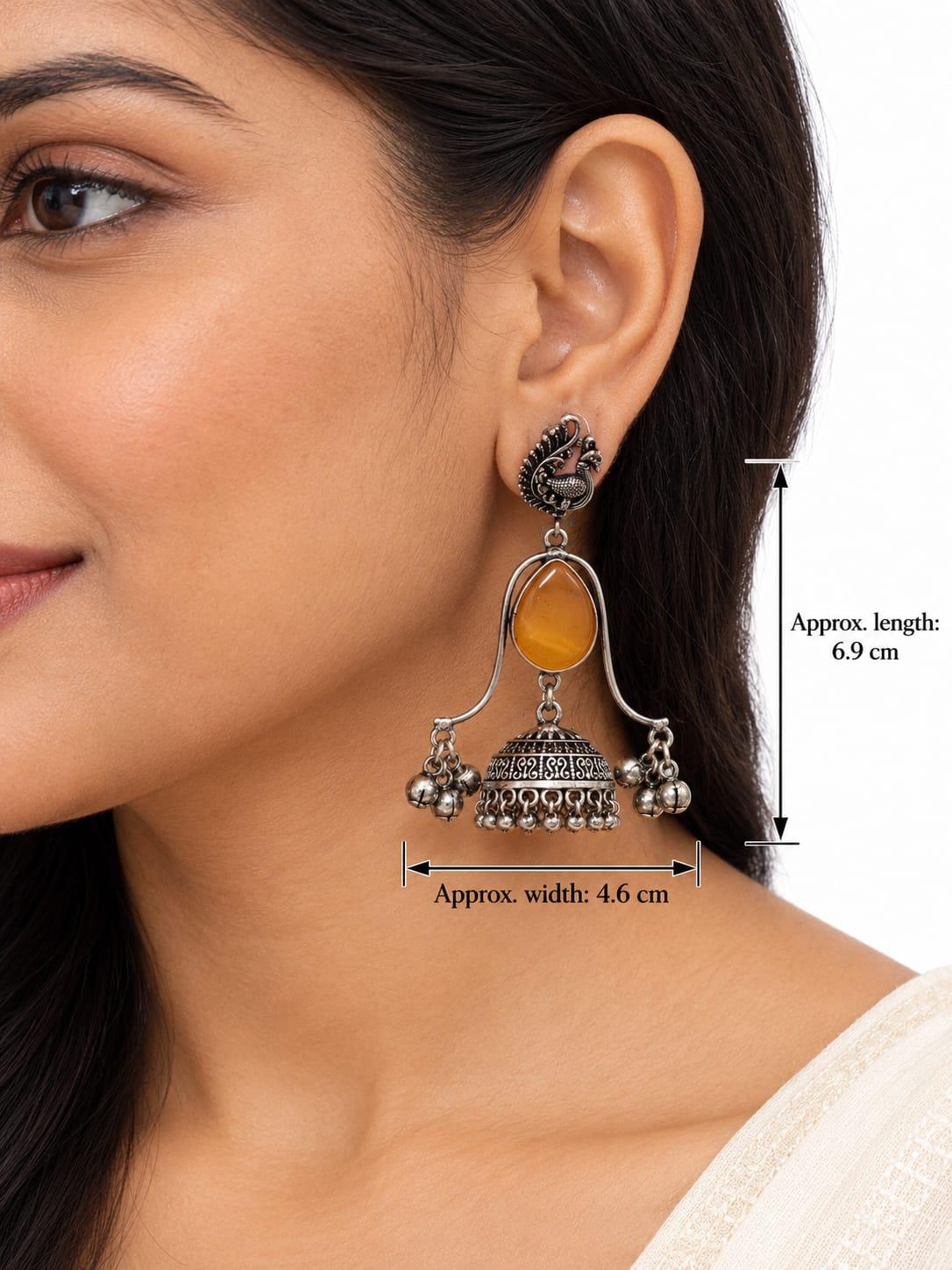 Amber Peacock Jhumkas