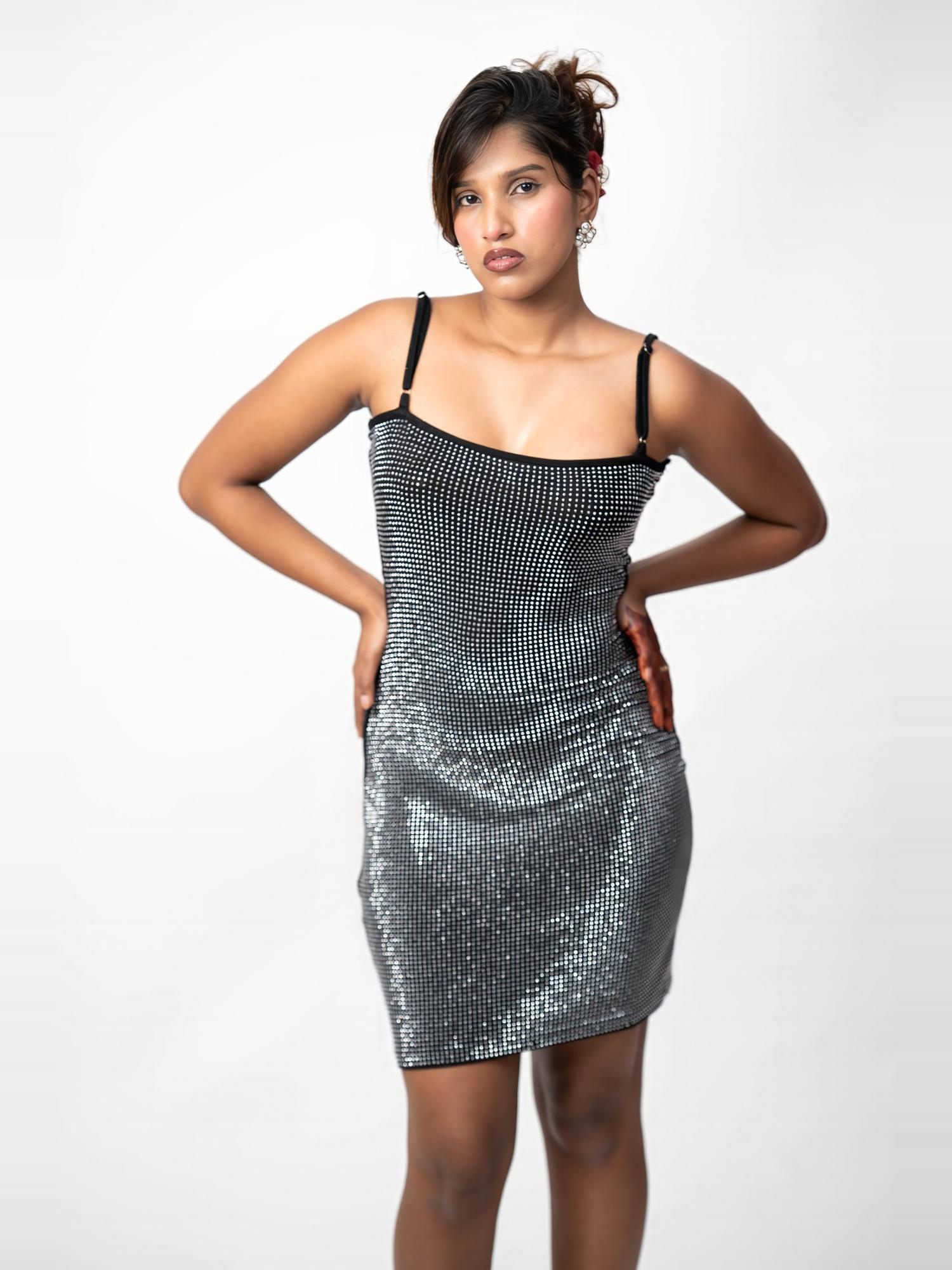 Charcoal Shimmer Bodycon Dress