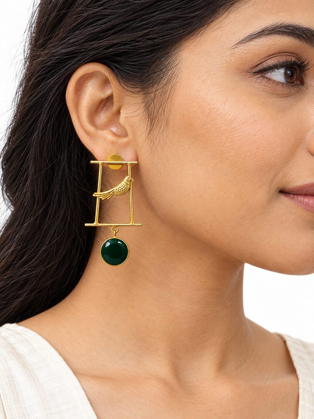 Bird Frame Drop Earrings