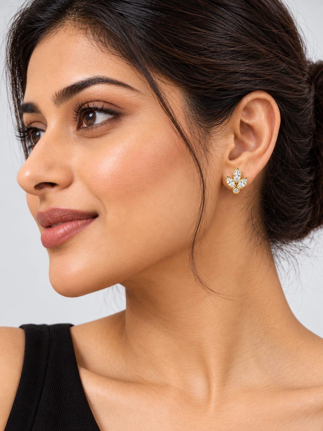 Three Leaf Stud Earrings