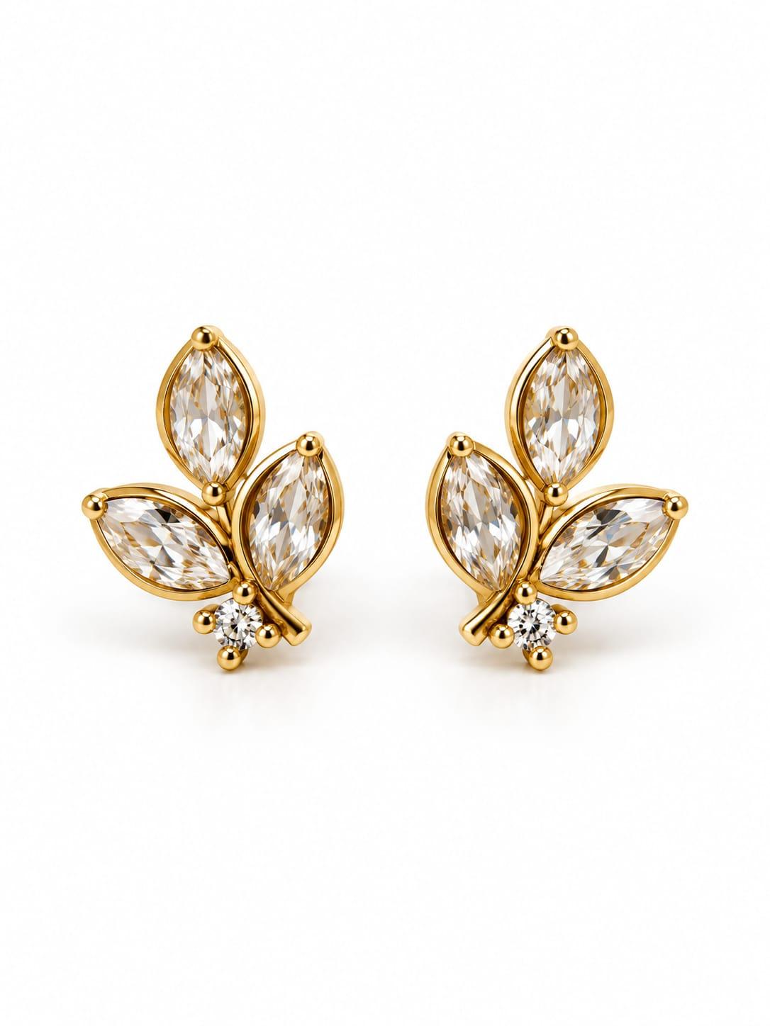 Three Leaf Stud Earrings