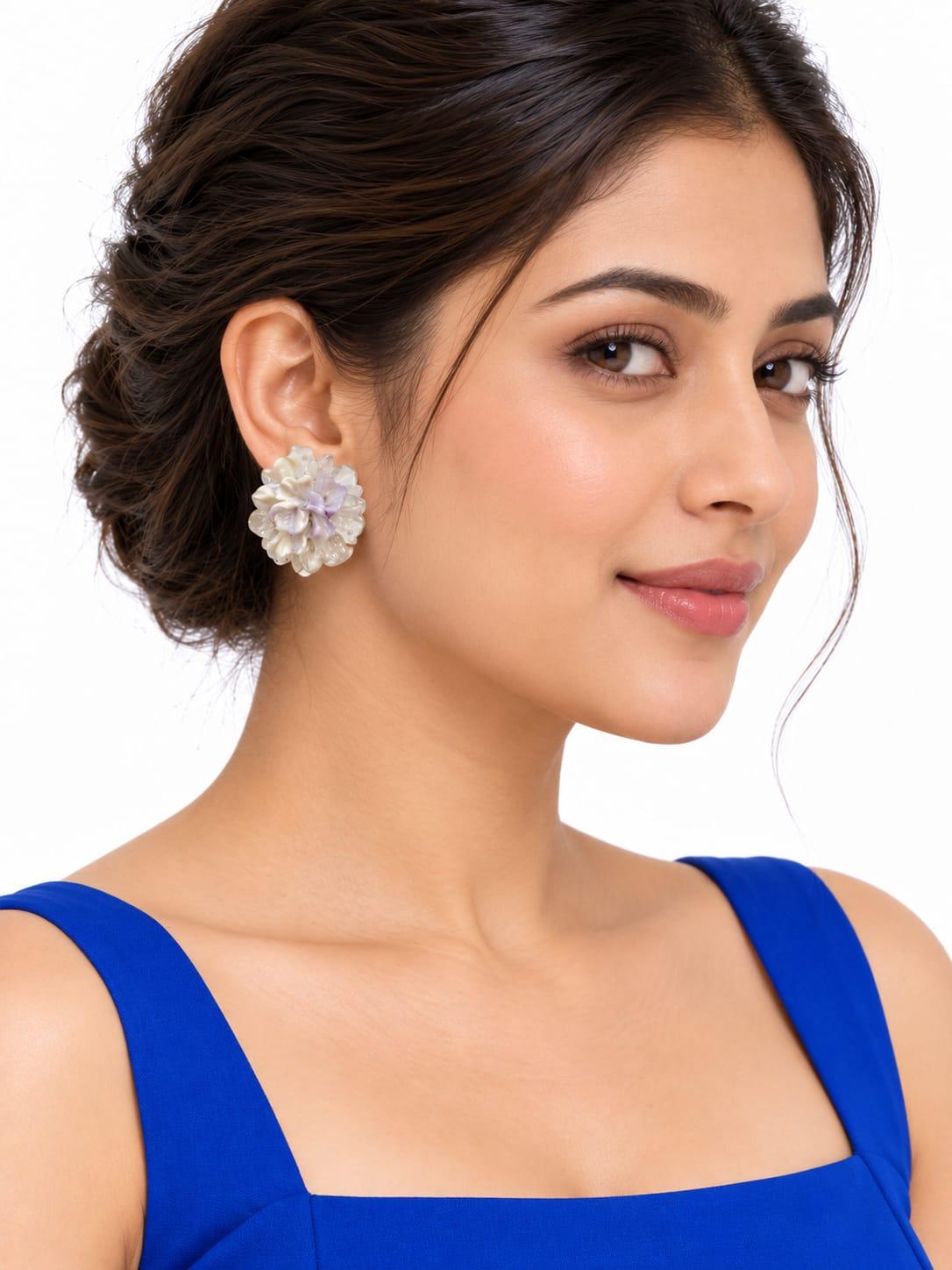 Lilac Flower Stud Earrings