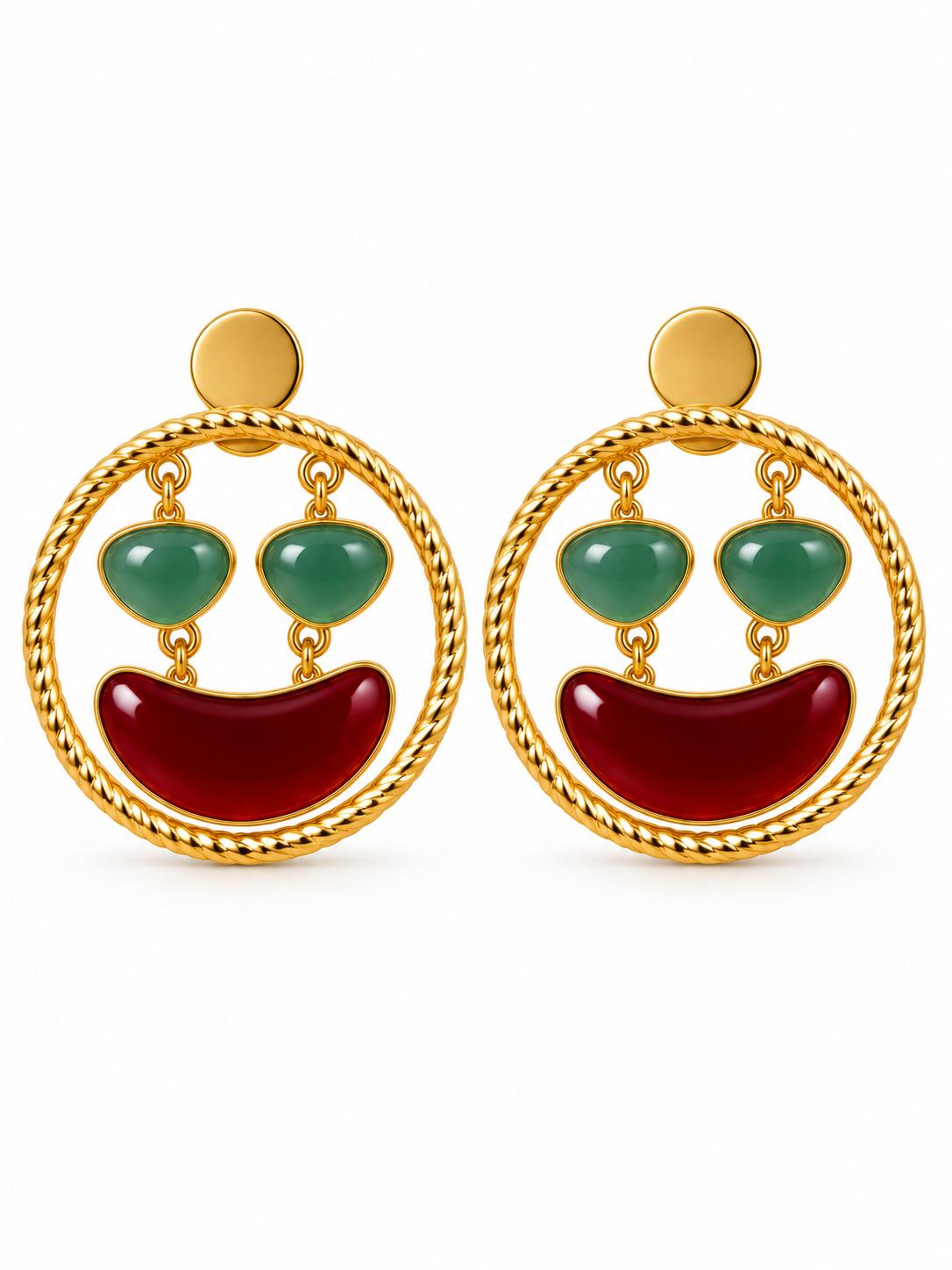 Smiley Face Drop Earrings