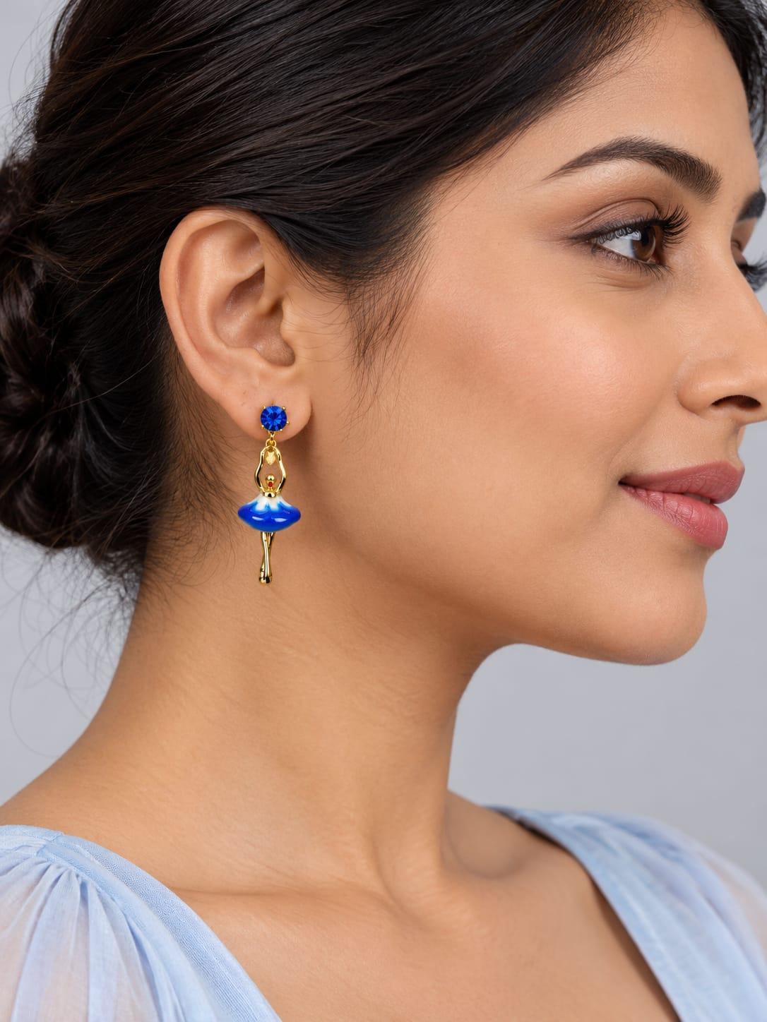 Blue Ballerina Drop Earrings