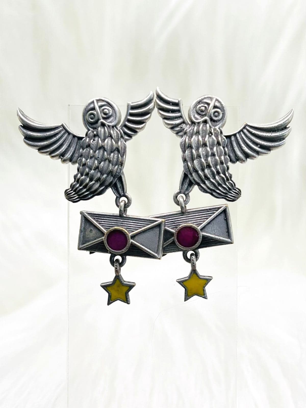 Vintage-Style Flying Owl & Mail Drop Earrings