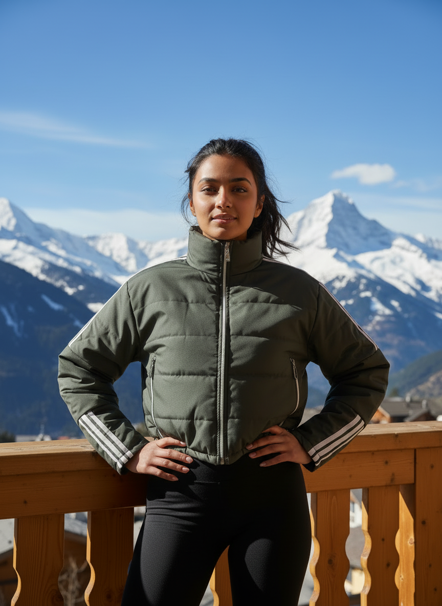 Cropped Sporty Puffer Jacket